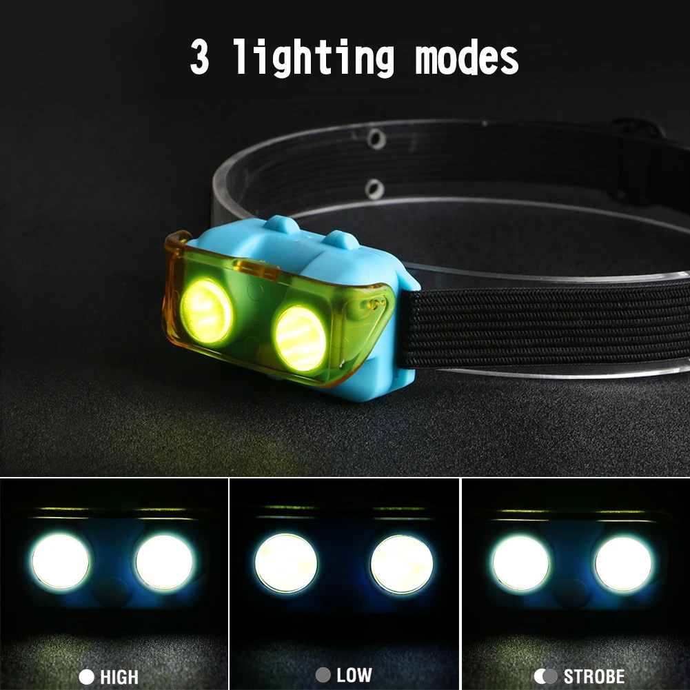 

Mountain Bike Headlights Fishing Camping Mini Night Ride COB LED Torch Climbing Outdoor Activities Adjustable Band Brightness