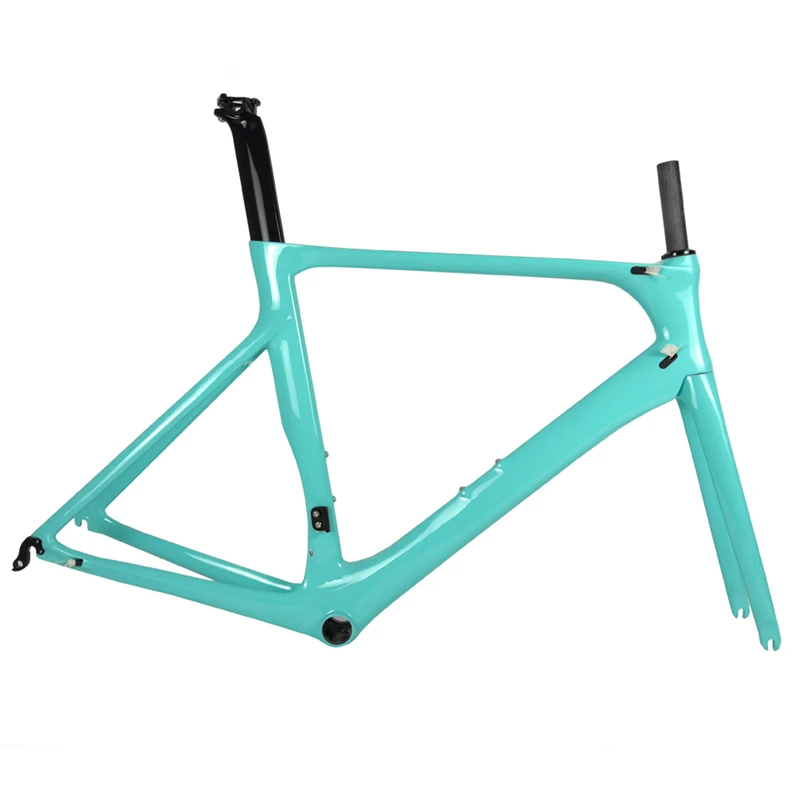 Celeste Glossy Spcycle T1000 руль полностью из углеродного волокна, шоссейный велосипед рама 700C шоссейные углеродного волокна шоссейный велосипед из углеродного комплект BB86 Размеры 50/53/56 см - Цвет: Celeste Glossy