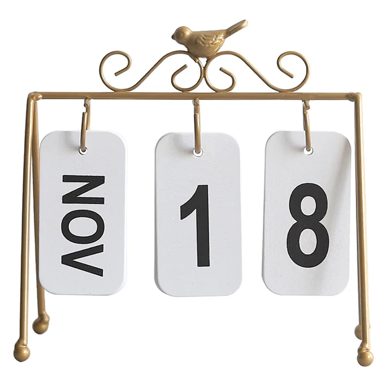 

Европейский кованого железа флип оформление календарей подушечки с птицами размером прочный календарь Настольный украшения Изделия из ме...