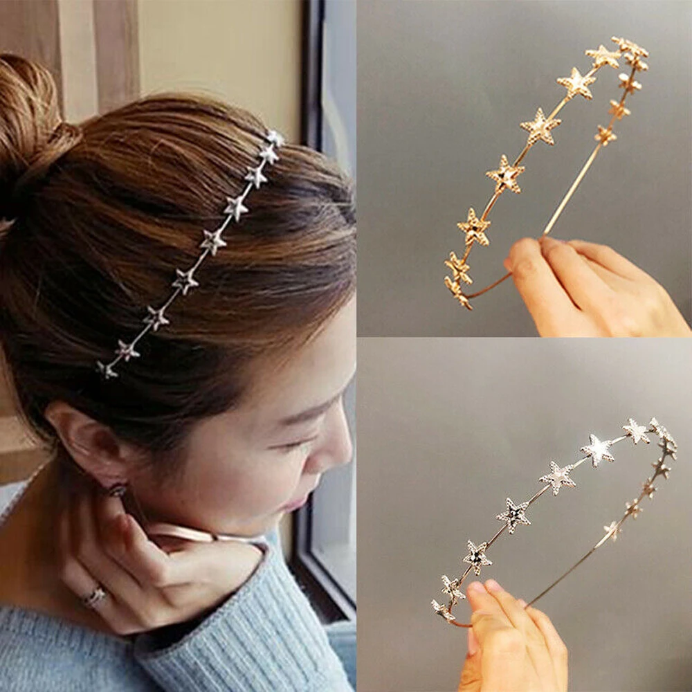 Ободок для волос унисекс обруч из металлического сплава с геометрическим