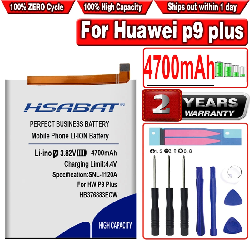 HSABAT HB376883ECW 4700mAh аккумулятор для HUAWEI Ascend P9 plus VIE AL10 P9plus|battery for huawei|battery forhuawei ascend battery |