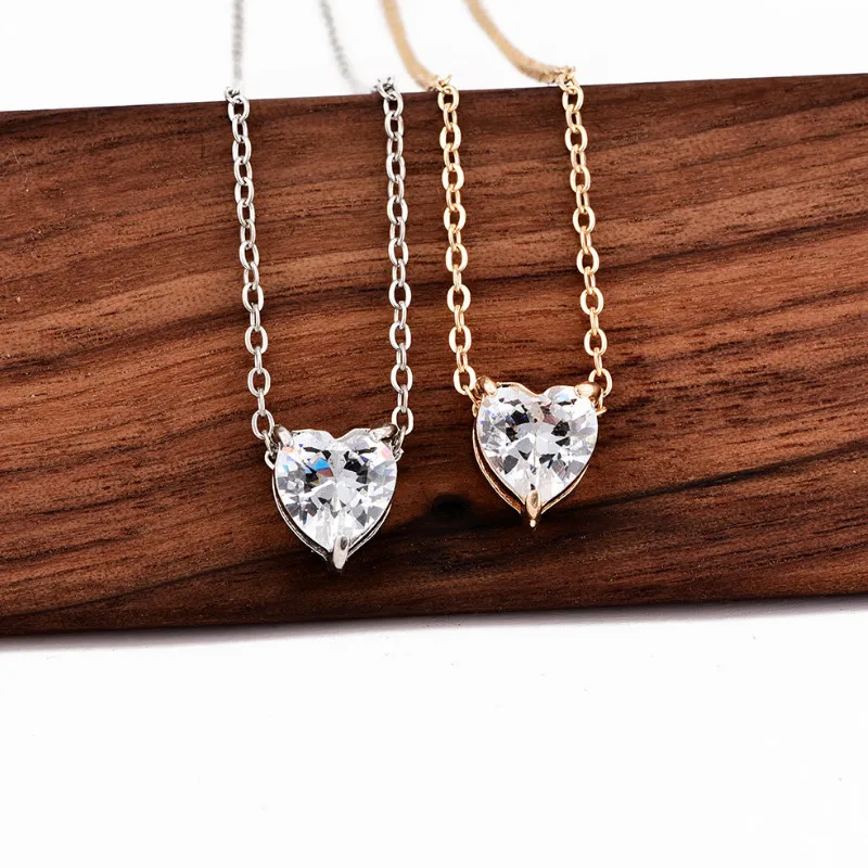 

2021 Jewelry Gifts Women Zircon Heart Shape Pendant Necklace