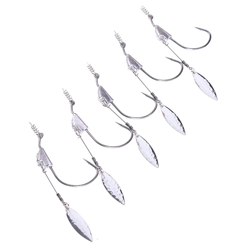 5 шт. Морская рыбалка кривошипно крюк с свинцовый грузик металлическая блесна