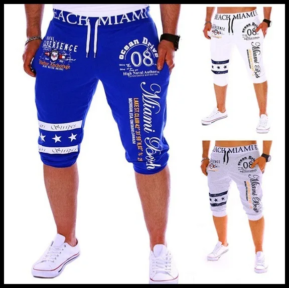 

Men Casual Shorts Clothes Streetwear Joggers Fitness Drawstring Elastic Waist LetterPrinting Mens Short Plus Size