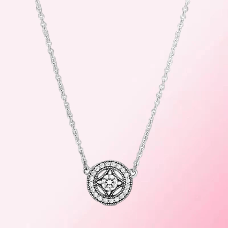 

PanDO 1:1 Make 925 Sterling Silver Custom Retro Style DIY Fashion Silver Necklace 390523CZ