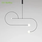 Из современного черного металла подвесной светильник для ресторана, компактный подвесной светильник для дома, лофта, гостиной, специальный подвесной светильник, 110-260 В, скандинавский светильник