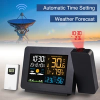 fanju digital alarm clock weather station wireless sensor outdoor thermometer hygrometer snooze with time watch projection table