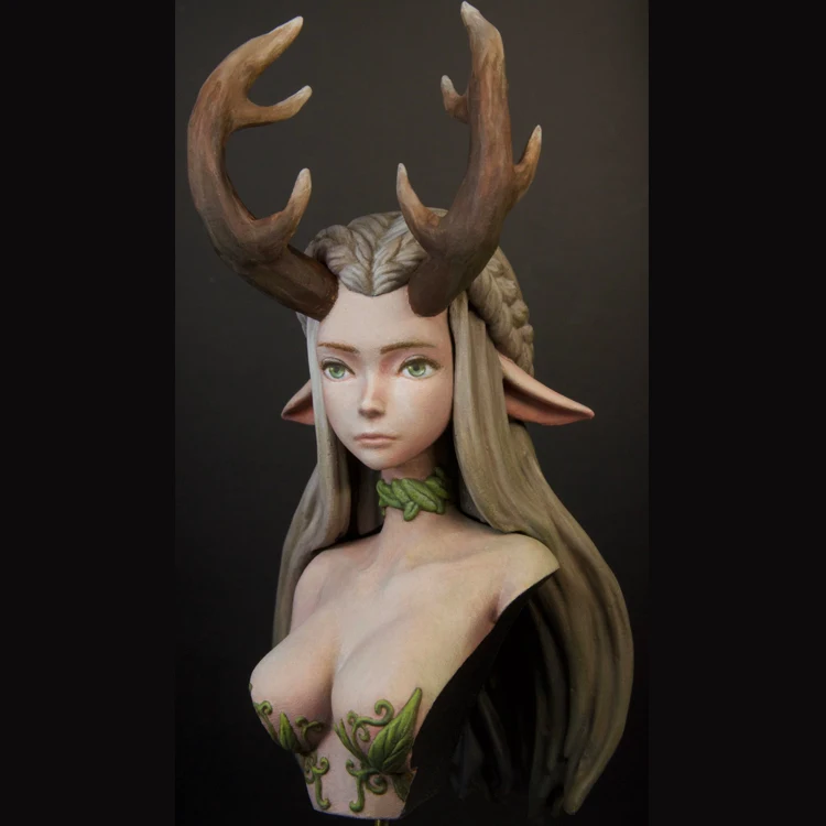 Смола Модель бюст GK Antler elf girl японская Фэнтези тема разобранный и Неокрашенный