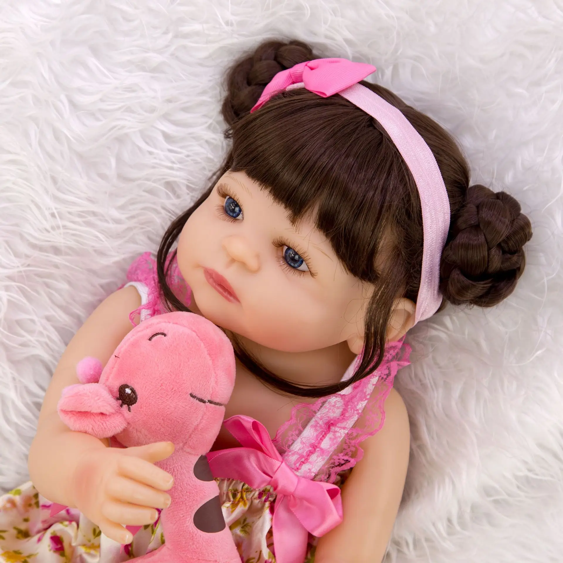 56 см кудри девочка Силиконовые reborn baby doll Ванна игрушка очень красивая принцесса