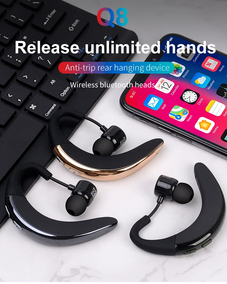 Новые наушники с громкой связью, бизнес Bluetooth, с микрофоном, голосовое управление, беспроводные наушники, Bluetooth гарнитура для вождения, шумоподавление