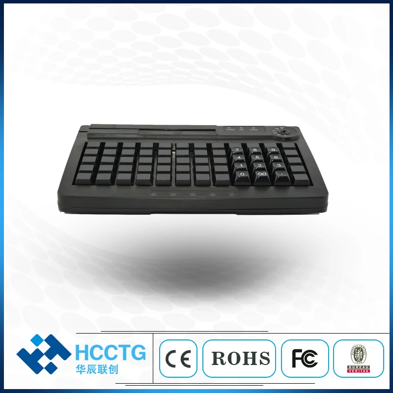 60 Keys Dual Interface MSR Membrane USB Programmable POS Keyboard KB60M