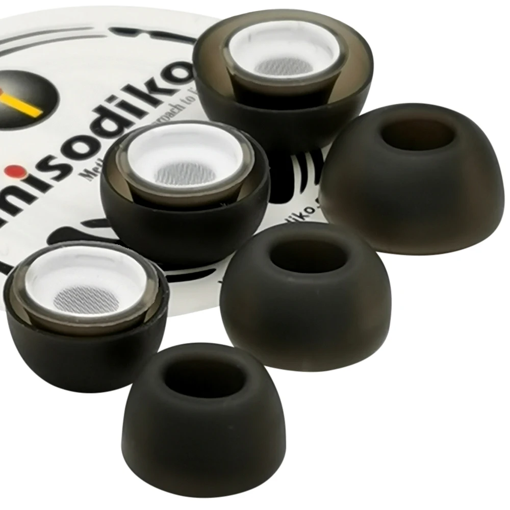 

misodiko Comfy Soft Silicone Earbuds Ear Tips for Apple AirPods Air Pods Pro, Replacement Earphones Eartips (Transparent Black)