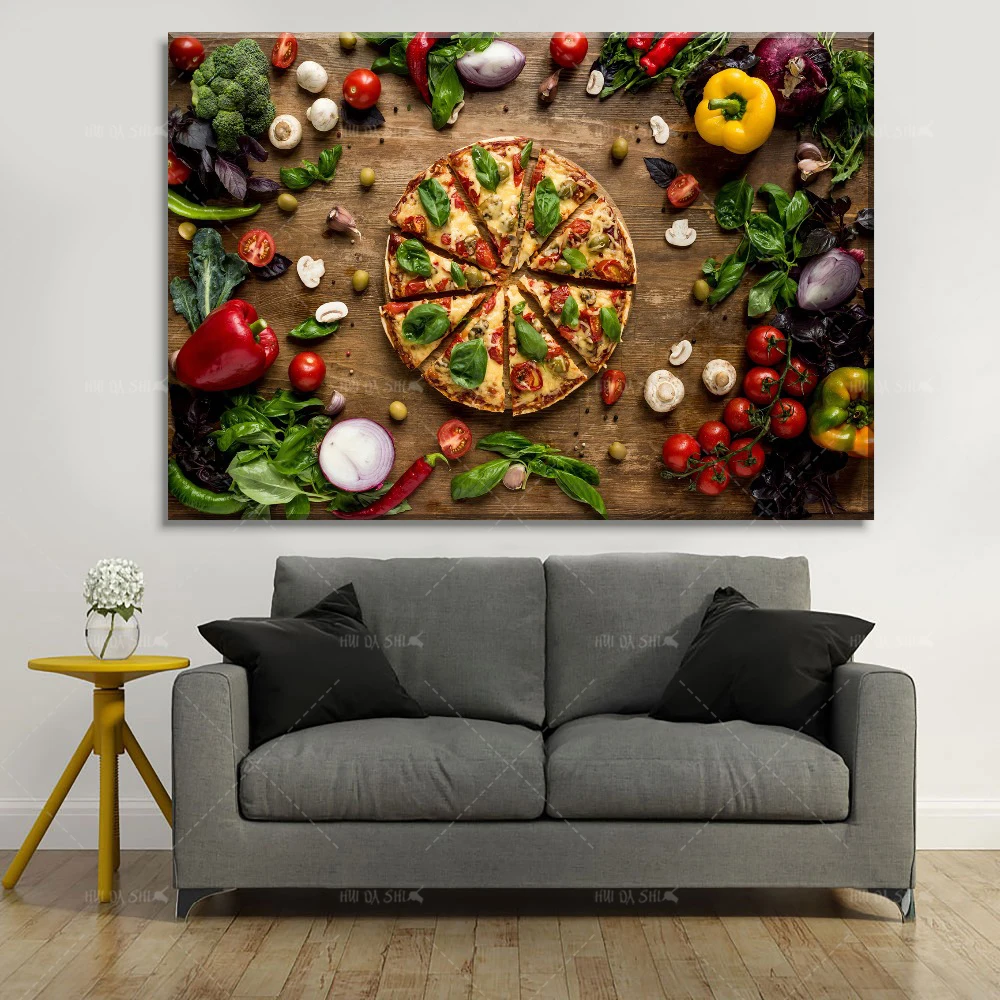Постеры для домашнего декора 1 шт. картина еды пиццы съедобные овощи ресторан