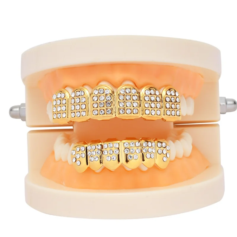 Кубический циркон хип-хоп ЗУБЫ гриль Bling полые Зубы вампира для Хэллоуина |