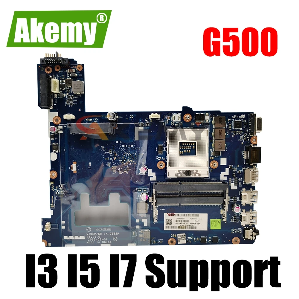 

Материнская плата для ноутбука LENOVO LA-9632P Ideapad G500 HM76 90002834 PGA989 I3 I5 I7, поддержка DDR3 SLJ8E