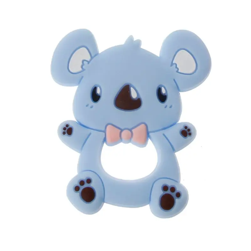 

Safe Cartoon Baby Teethers BPA Free Cute Animal Koala Infant DIY Ring Teether Toddler Silicone Chew Charms Kids Teething Toys