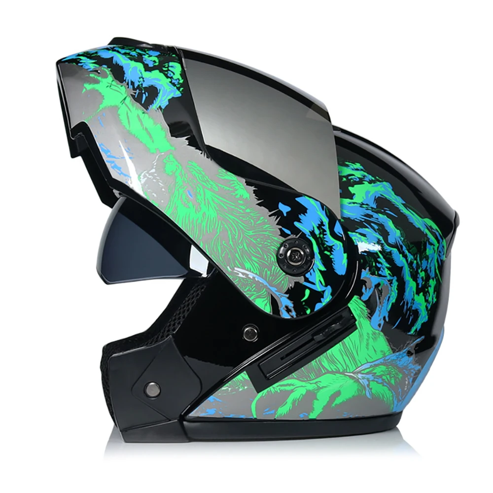 Для мужчин флип мотоциклетный шлем полное лицо Модульная Шлем Мотоцикл шлемы