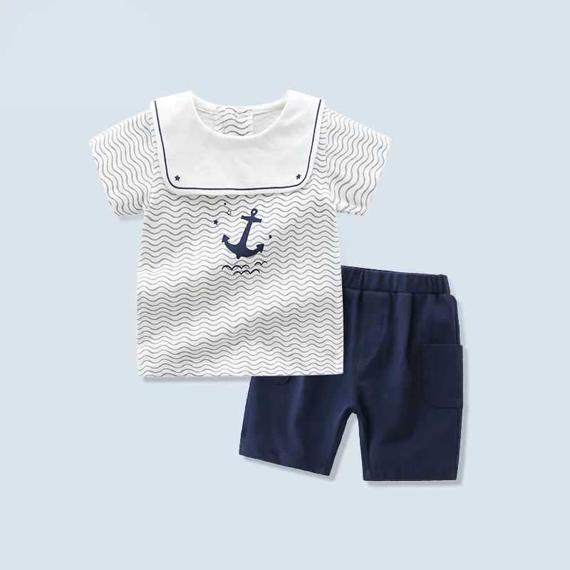 

Cute Infant Boys Clothing Sets Summer Cotton Short Sleeve Baby Tops+Shorts 2Pcs Spanish Newborn Baby Boys Cartoon Clothes Outfit