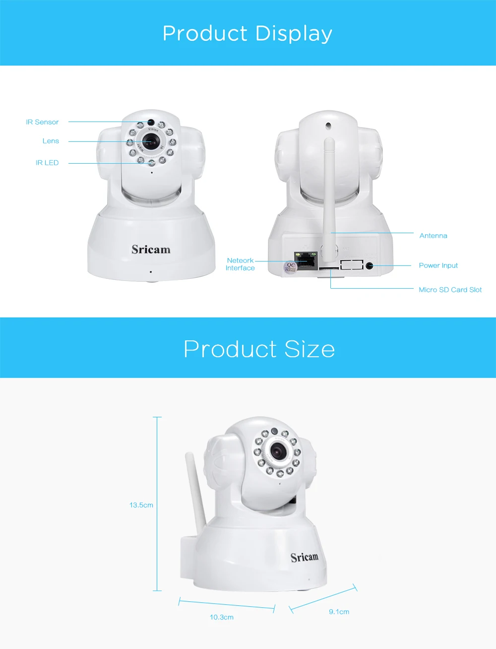 Sricam SP012 Smart 1080P Беспроводная IP камера IR ночная версия двухсторонняя аудио WiFi камера для внутреннего наблюдения детский монитор