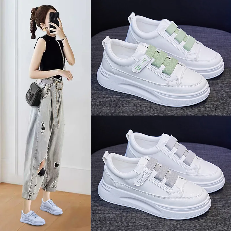 

Velcro White Shoes Women 2021 Spring New Korean Running Breathable Sneakers Women's Shoes