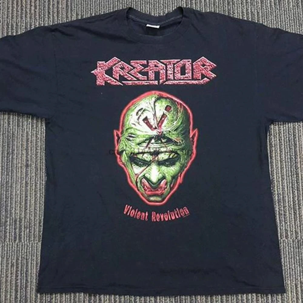 Рубашка с изображением жестокой революции KREATOR tour 2002|Мужские футболки| |