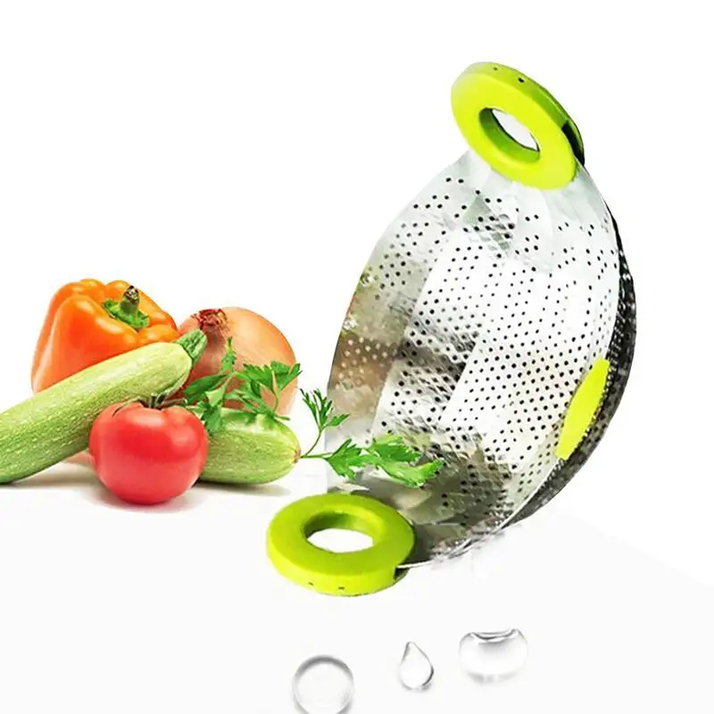 

Kitchen Drain Basket Bowl Washing Colander Basket Strainer Noodles Vegetable Fruit Foldable Drain Storage Basket Kitchen Tool