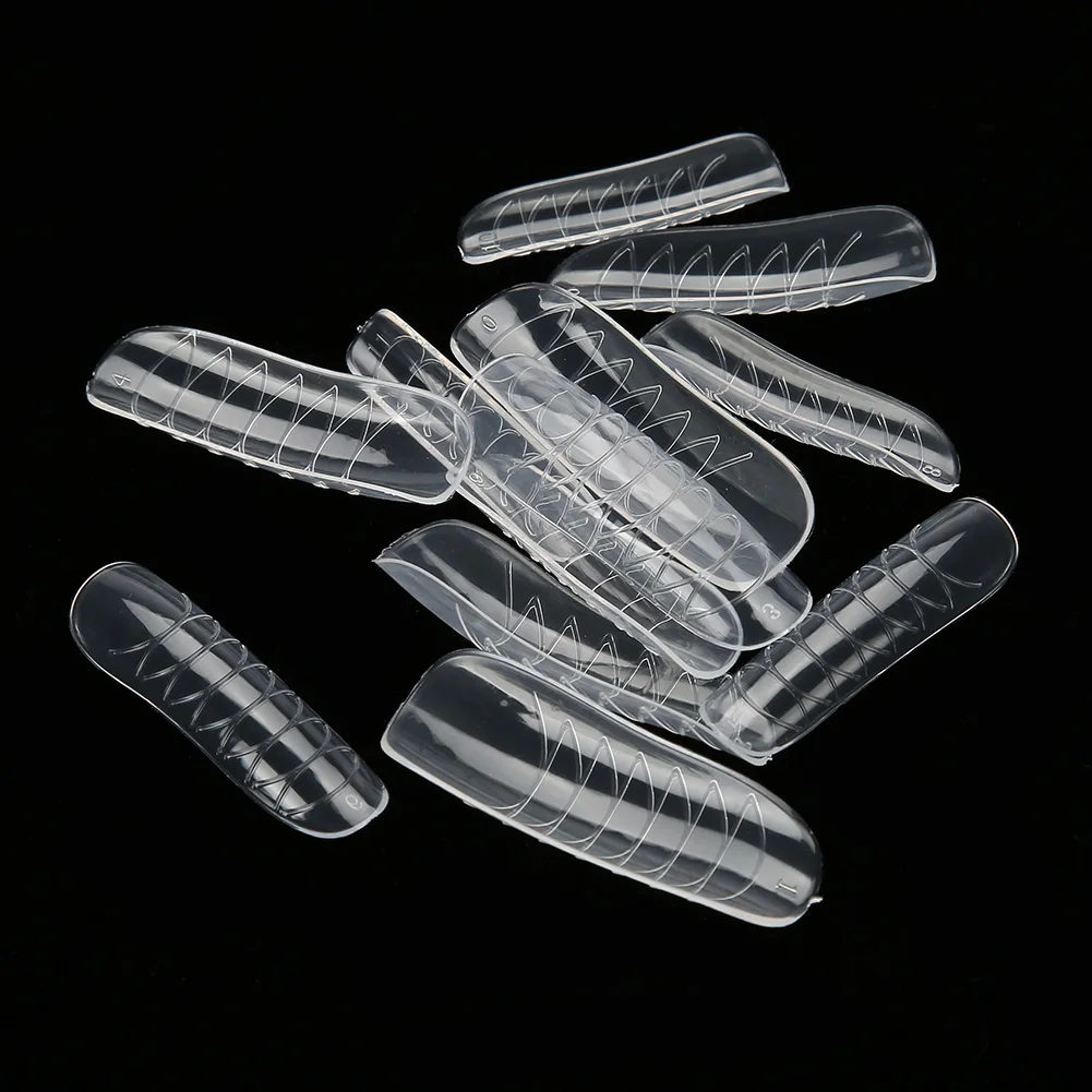 

1 Types 1 Box/ 120 Pcs Transparent Manicure Piece Adjustable Length Full Coverage Fake UV Gel Nail Art No Trace Crystal Manicure