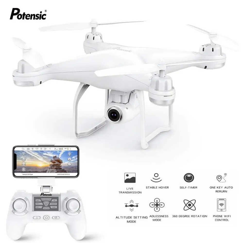 Квадрокоптер Радиоуправляемый FPV с GPS-дроном и HD-камерой 1080P 9-осевой Wi-Fi 2