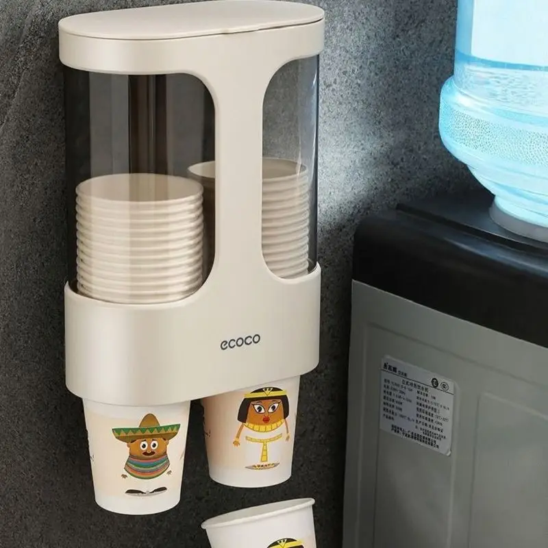 

Disposable Paper Cup Cup Taker Automatic Water Dispenser Cup Holder Home Office Space Saving Wall-Mounted Cups Storage Rack 1032