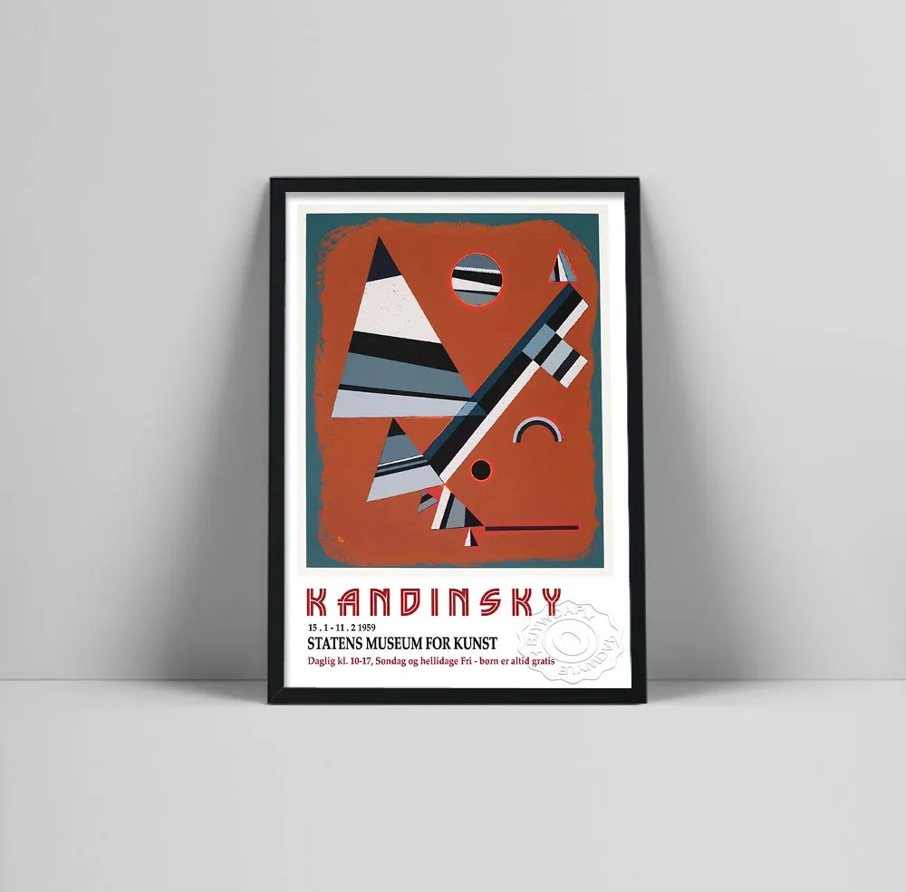 

Kandinsky Exhibition Poster Statens Museum for Kunst Canvas Painting Abstract Geometry Wall Art Prints Pictures for Home Decor