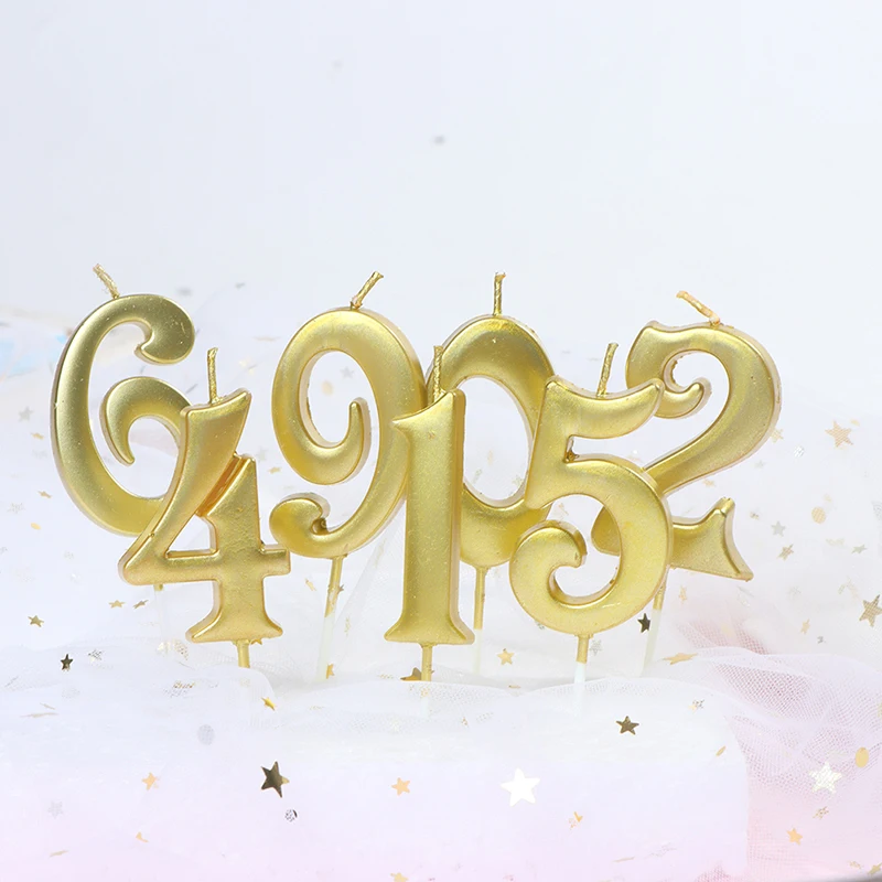 

Candle Gold Number Candles Number 0-9 Party Candle Cake Decor Birthday Anniversary Cake Dessert Table Decoration Candles