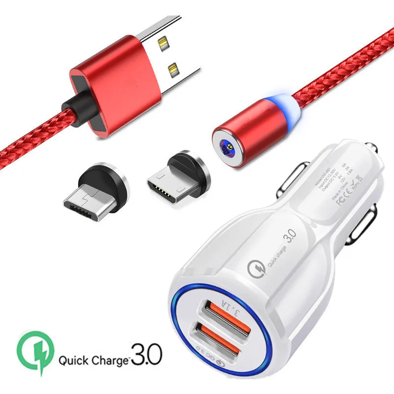 Магнитный кабель Micro USB для Samsung A7 J4 Redmi 7A 4X 5 Note 6 Pro ZTE Blade 20 V7 A3 Honor 8X 6A быстрое