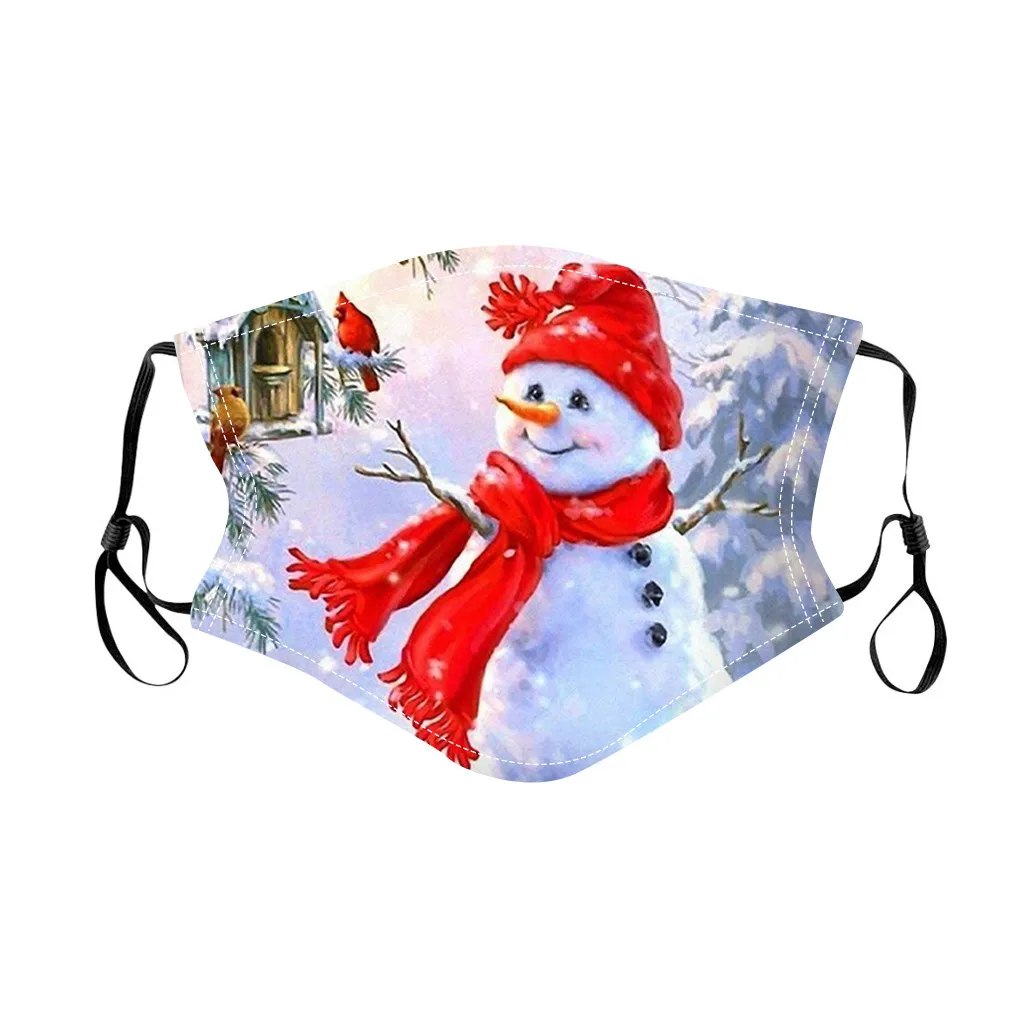 Моющиеся тканевые маски 5 штук Рождественский Санта-Клаус 3d принт аниме рот