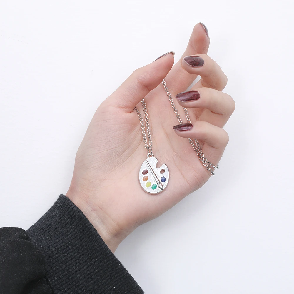 Рыболовный крючок для рисования художника палитра красок кисти кулоны ожерелье