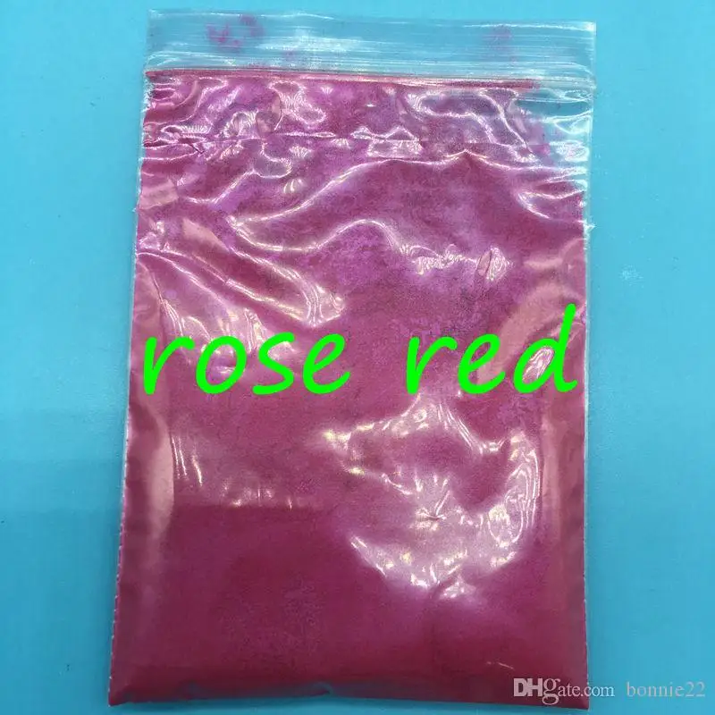 Rose Red 100 г цветной жемчужный порошок для макияжа, много цветов Слюда Порошок для ногтей блеск, перламутровый косметический пигмент - Цвет: Rose Red