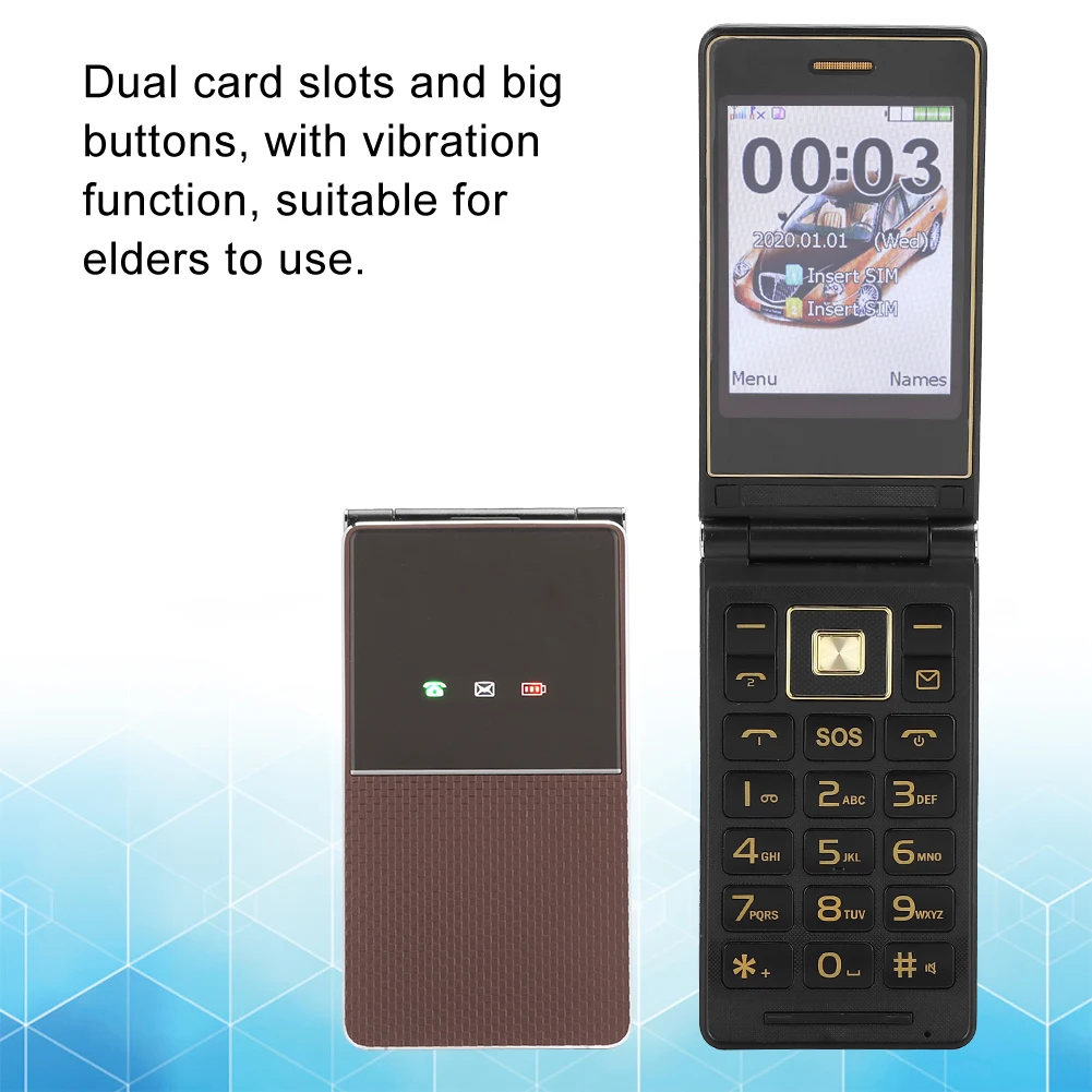 Раскладушка для телефона F699, HD раскладушка с двумя слотами для карт, большая громкость, четкий вызов, большие кнопки, простой в использовани... от AliExpress RU&CIS NEW