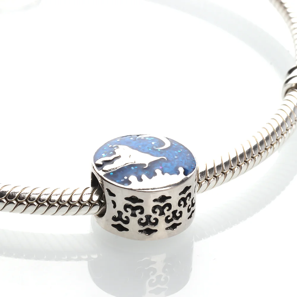 Синий стиль звезда браслет из бисера женский шарм DIY ювелирные изделия 925