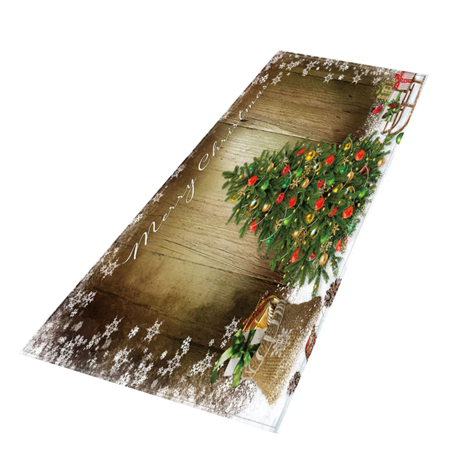 Рождественские коврик для ванной туалета с утолщённой меховой опушкой 2020