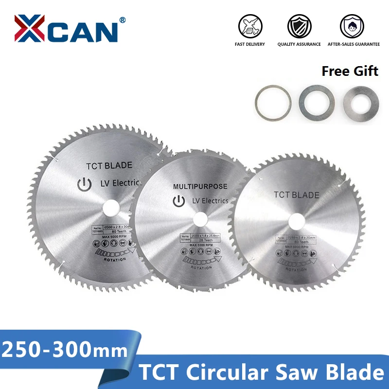 

XCAN Wood Cutting Saw Blade 250/255/300mm Circular Saw Disc 28/40/60/80 Teeth TCT Multi Tool Blades Carbide Tipped Saw Blade