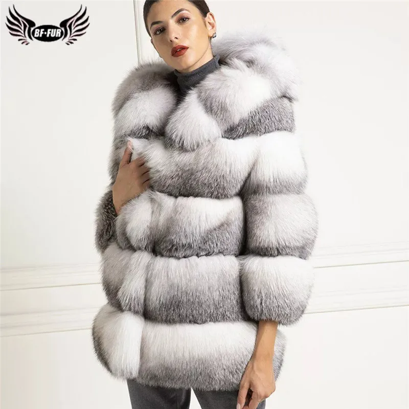 

Fashion Women's Fox Fur Jacket Genuine Thick Warm Full Pelt Real Fox Fur Coat With Hood Russian Winter Fur Coats Natural Woman