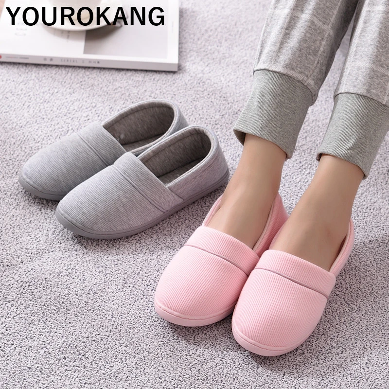Women Shoes Autumn Winter Home Slippers Concise Indoor Warm Household Shoes Slip-on Non-slip Pregnant Ladies Footwear Loafers