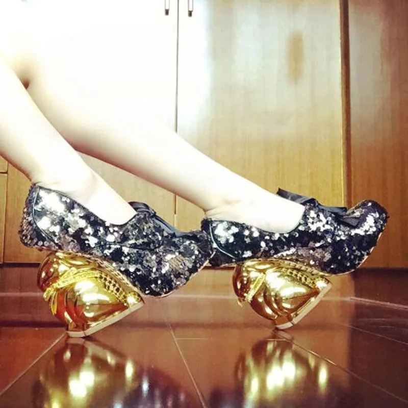 Новинка 2022 новинка туфли-лодочки с золотым кроличьим каблуком женские