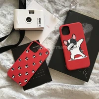 cute french bull dog phone case for iphone 7 8 6 6s plus xr x xs 11 12 pro max red candy colors cover