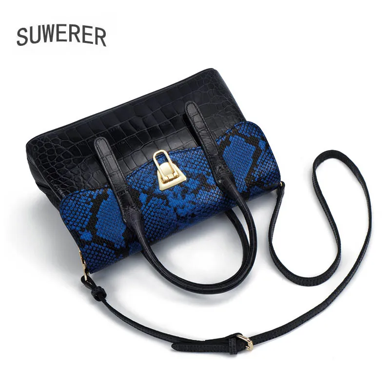 

New Crocodile pattern bag new trendy fashion all-match lady one-shoulder messenger bag large capacity genuine leather handbag