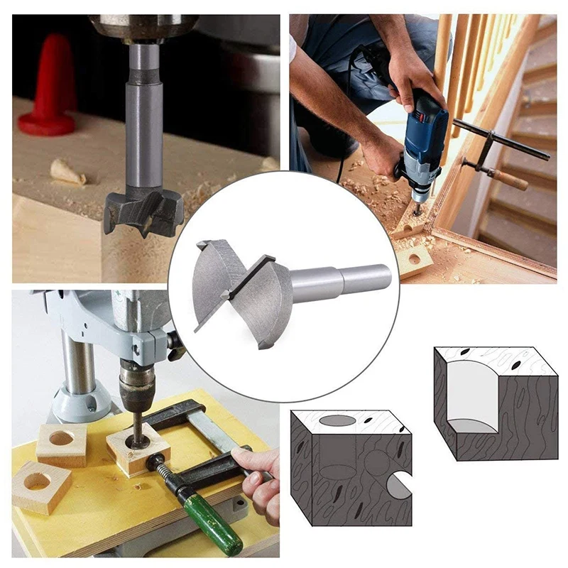 

24PCS Forstner Drill Bit Wood Boring Hole Saw Set Woodworking Cutter 10-42mm Round Shank Wood Tools