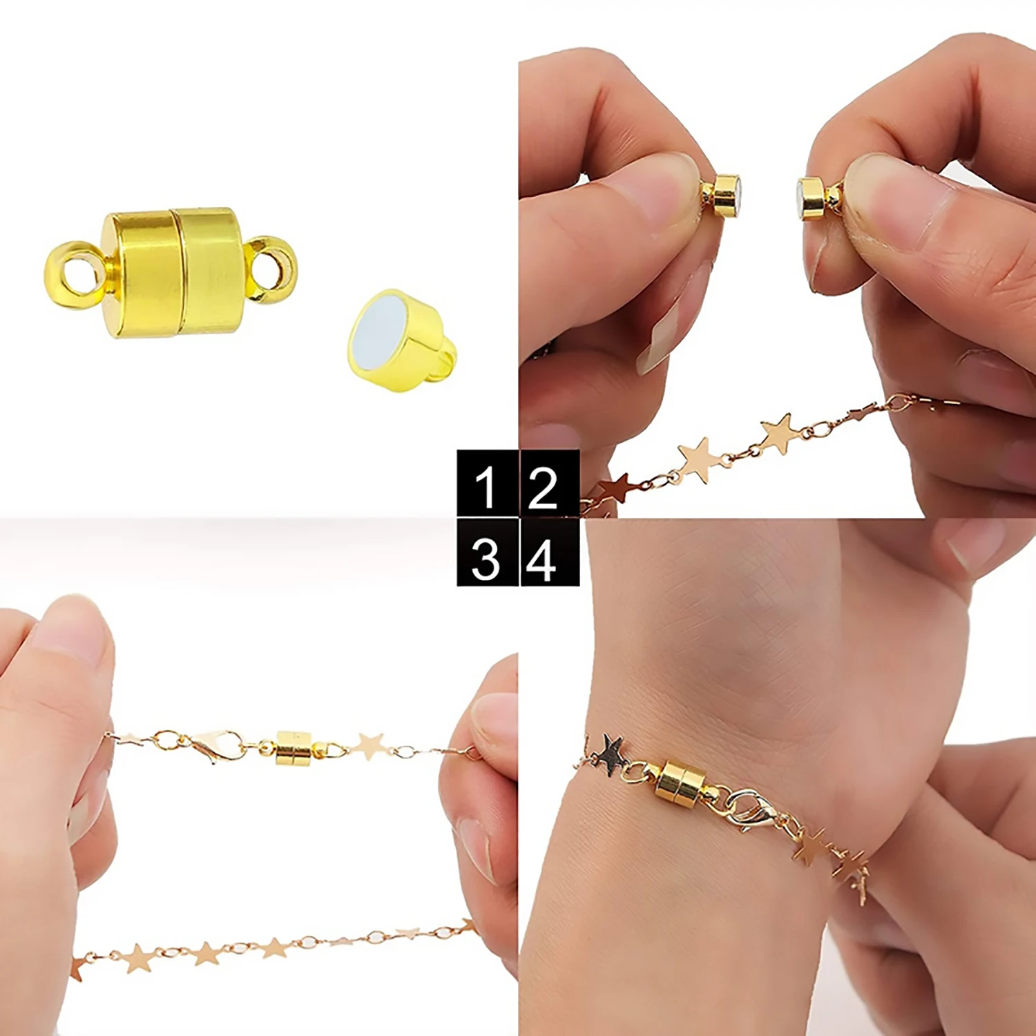 5Sets Love Heart Ball Shaped Metal Strong Magnetic Clasps Connected End Caps For Jewelry Making DIY Couple Bracelet Necklace - купить по