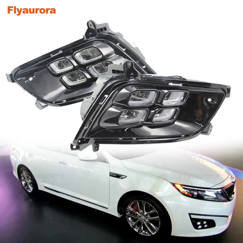 Мигающий Светодиодный дневной светильник DRL Дневной s противотуманная фара для KIA