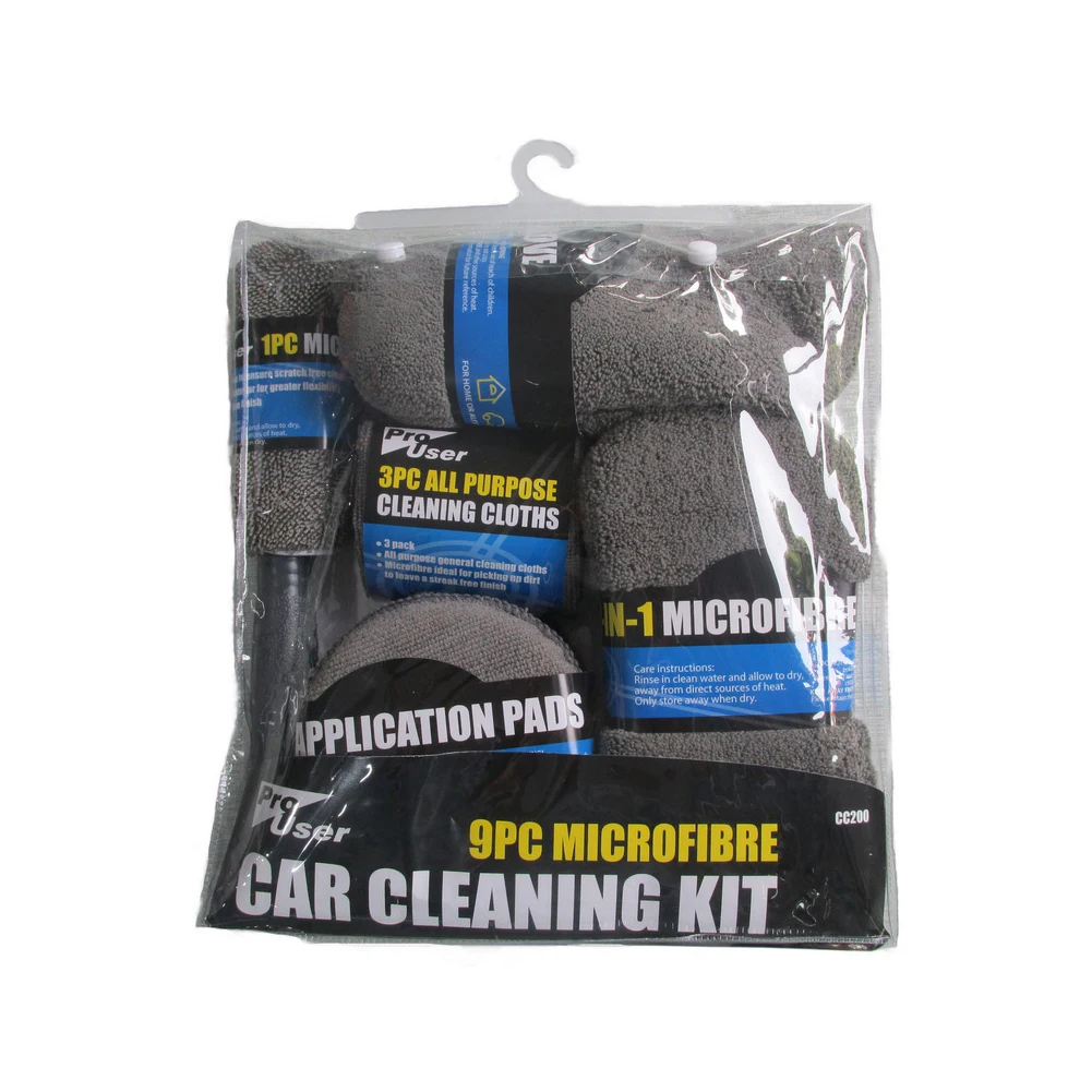 

9Pcs Car Cleaning Kit Car Wash Detailing Washing Auto Tools Microfiber Towels Applicator Pads Wash Sponge Wash Glove Wheel Brush