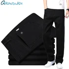 Джинсы мужские Grandwish, черные, классические, свободные, деловые, повседневные, прямые