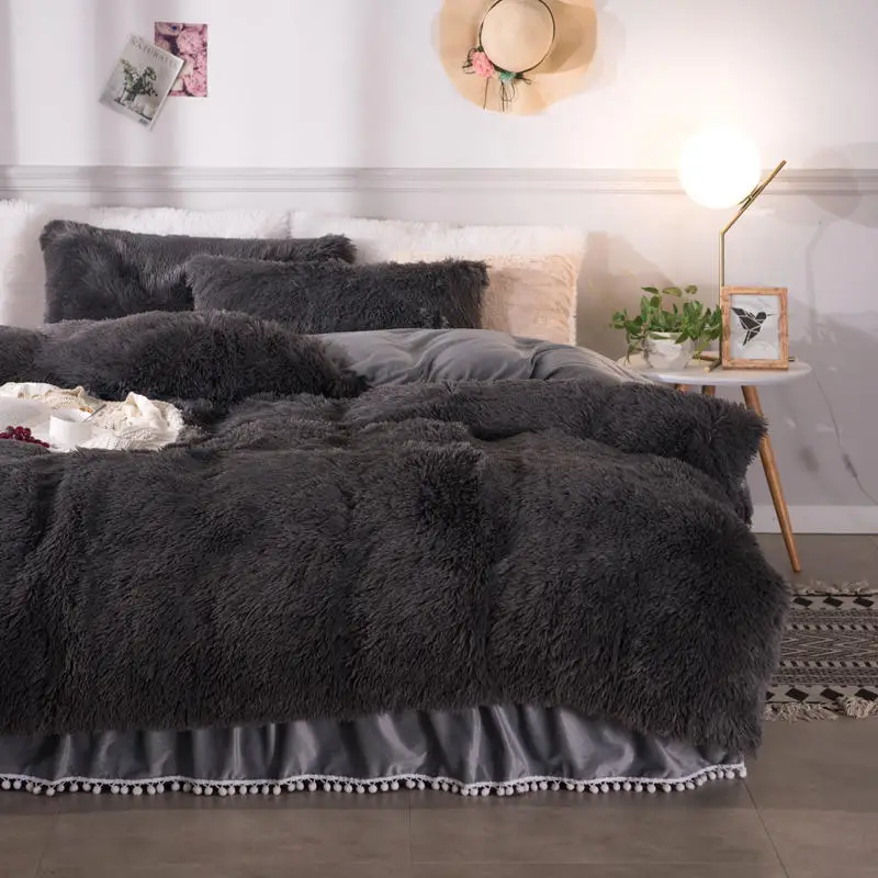 Золотой теплый белый флис зимние женские текстильные тапочки плотное постельное